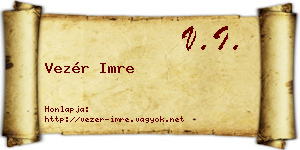 Vezér Imre névjegykártya